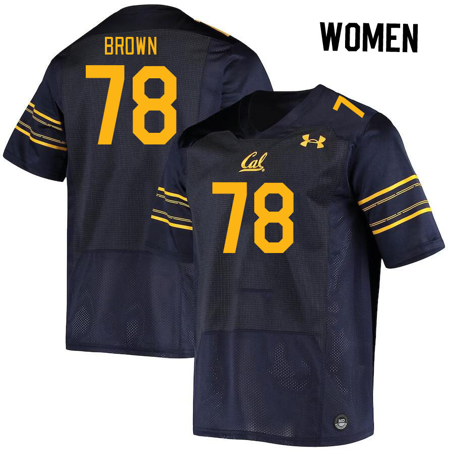 Women #78 Jackson Brown California Golden Bears College Football Jerseys Stitched Sale-Navy - Click Image to Close